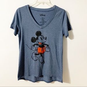 Disney Mickey Mouse V-neck Short Sleeve Tee Shirt